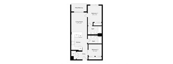 a floor plan of a building with a floorplan of a living room