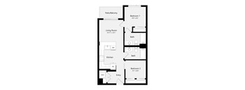 a floor plan of a unit with a bedroom and a living room