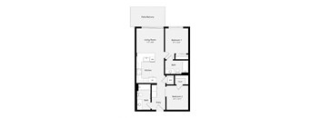 a floor plan of a unit with a bedroom and a living room
