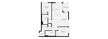 a floor plan of a house with a bedroom and a living room