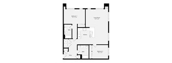 a floor plan of a 1 bedroom floor plan