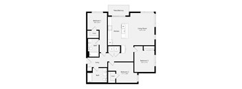 a floor plan of a house with a bedroom and a living room