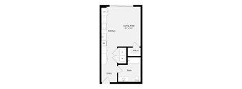 a floor plan of a unit with an open floor plan