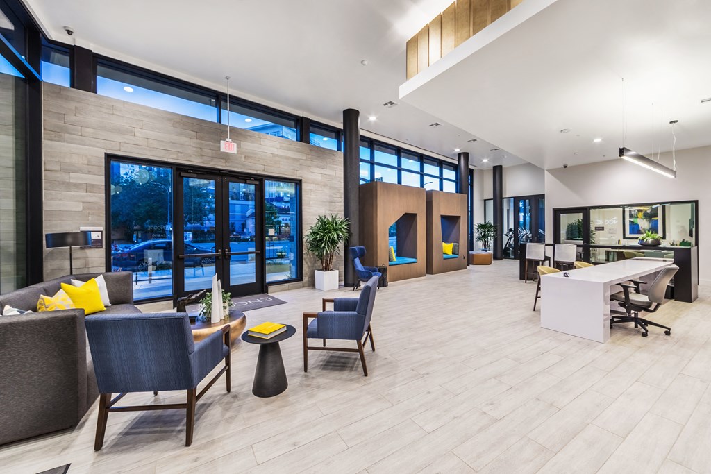 the preserve at cardinal woods lobby with couches and chairs