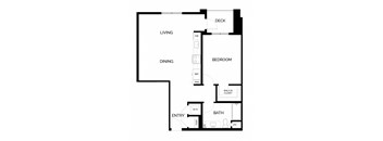 a floor plan of a house with a bedroom and a living room