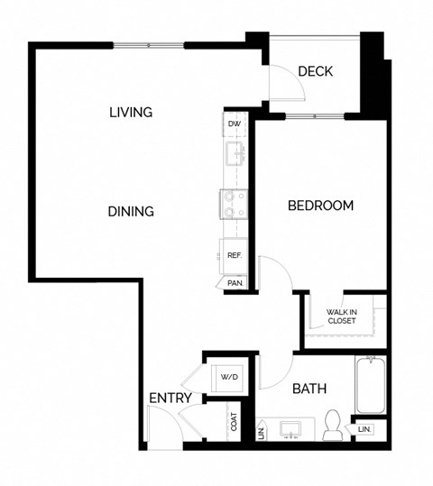 a floor plan of a house with a bedroom and a living room