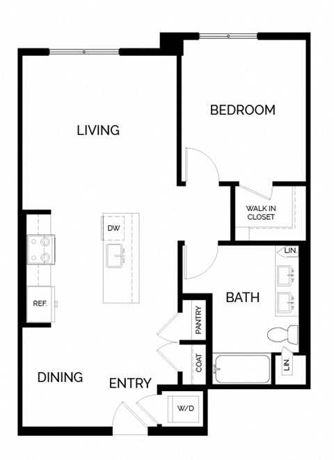 a floor plan of a house with a bedroom and a living room