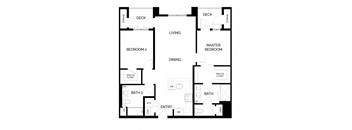 a floor plan of a house with a bedroom and a living room