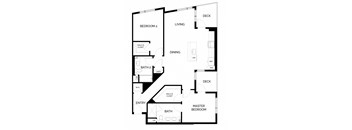 a floor plan of a house with a bedroom and a living room