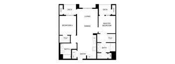 a floor plan of a house with a bedroom and a living room