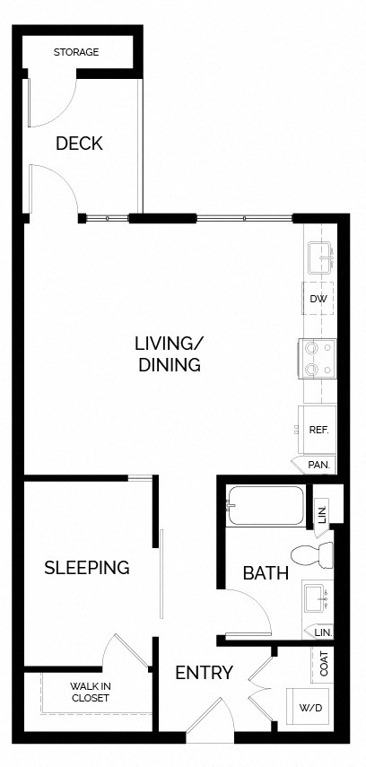 a floor plan of a small house with a bedroom and a living room