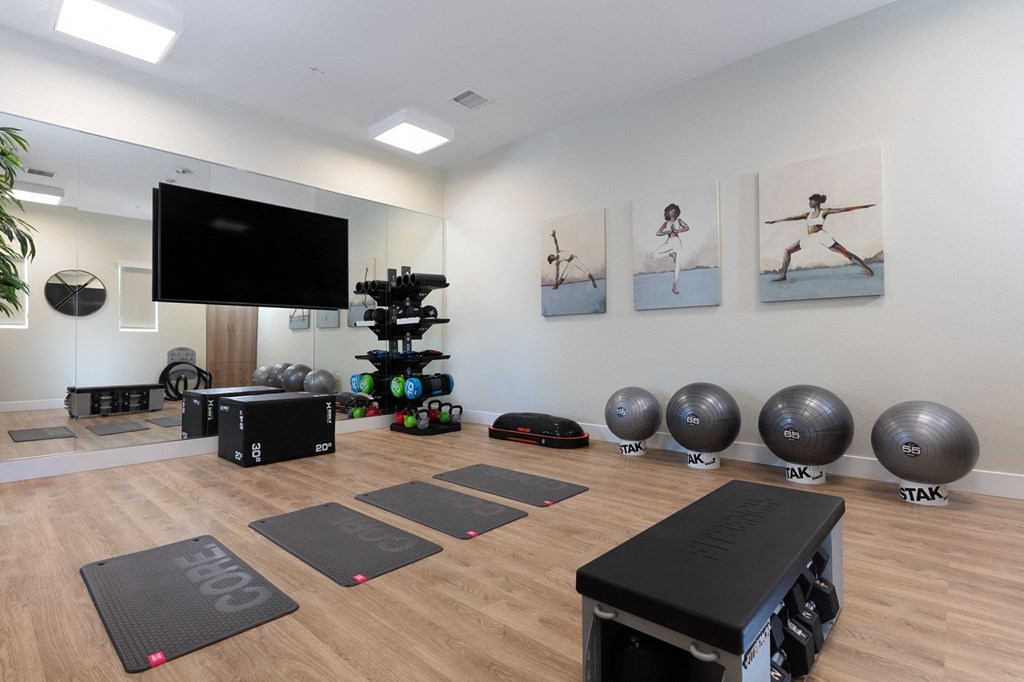 Palmia aged 55+ Luxury Apartments Fremont CA yoga room