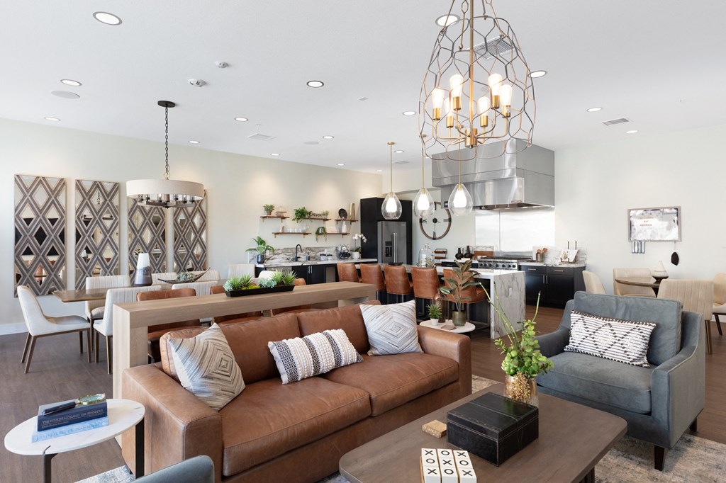 Palmia aged 55+ Luxury Apartments Fremont CA clubroom sofa