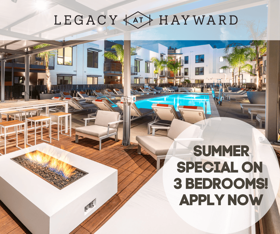 legacy at hayward with the words summer special on 3 bedrooms apply