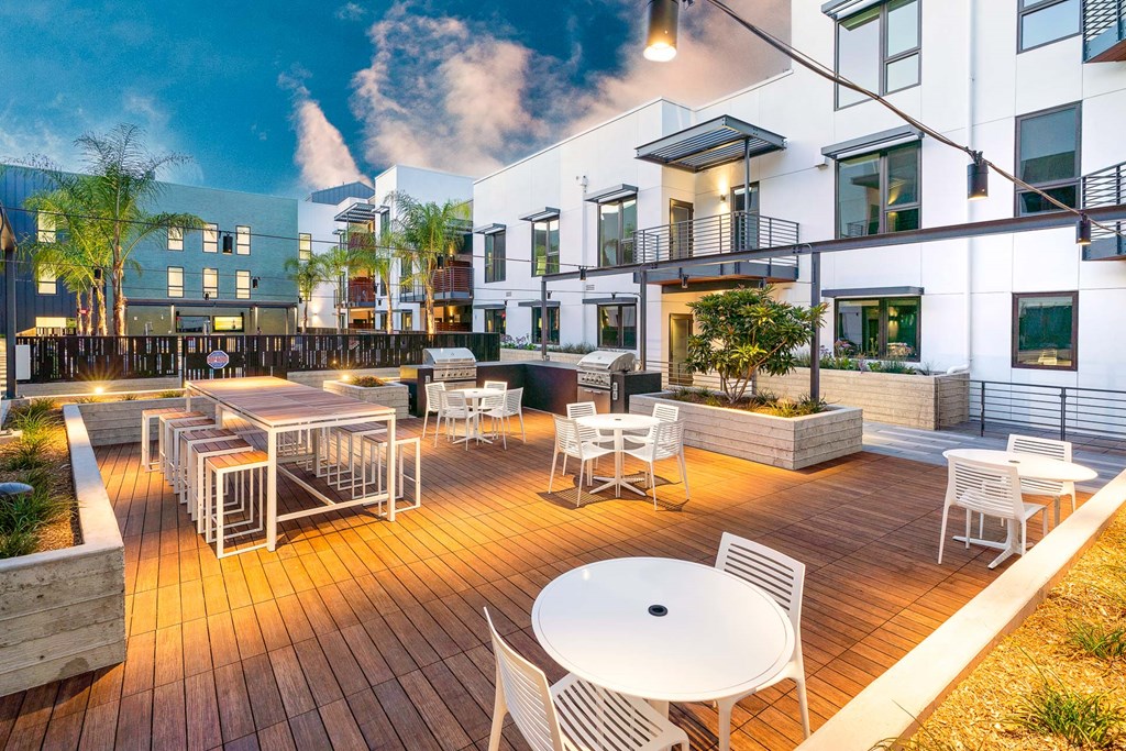 Legacy at Hayward Hayward CA  night patio