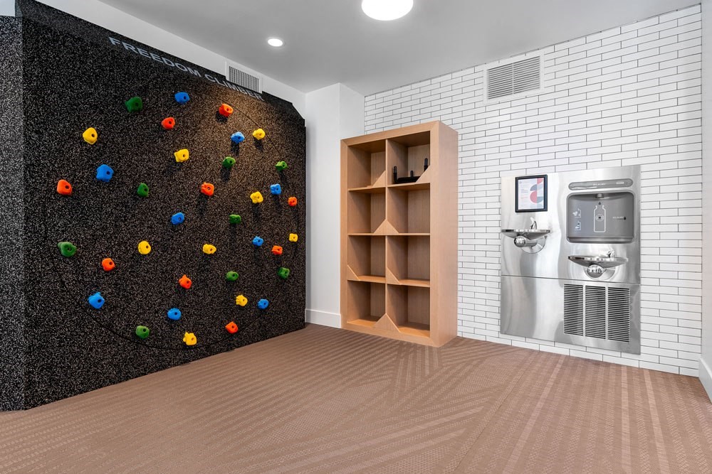 indoor rock climbing wall