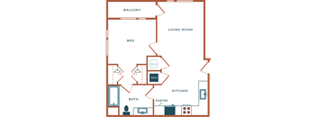 Legacy at Fitz Aurora CO A00B One Bedroom 674 SF
