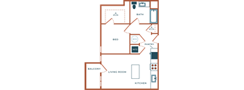 Legacy at Fitz Aurora CO A01A One Bedroom 687 SF