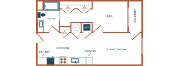 Legacy at Fitz Aurora CO A03B One Bedroom 723 SF