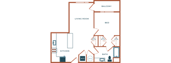Legacy at Fitz Aurora CO A04B One Bedroom 784 SF