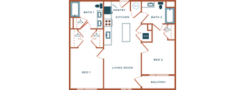 Legacy at Fitz Aurora CO B02A Two Bedroom 998 SF
