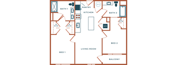 Legacy at Fitz Aurora CO B02B Two Bedroom 1001 SF