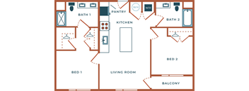 Legacy at Fitz Aurora CO B03B Two Bedroom 1015 SF