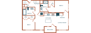 Legacy at Fitz Aurora CO B04B Two Bedroom 1041 SF