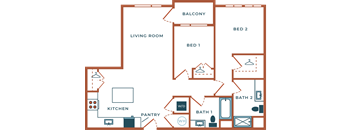 Legacy at Fitz Aurora CO B05B Two Bedroom 1061 SF