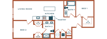 Legacy at Fitz Aurora CO B06B Two Bedroom 1178 SF