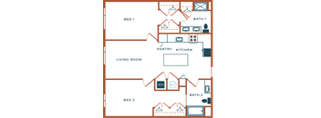Legacy at Fitz Aurora CO B07B Two Bedroom 1134 SF