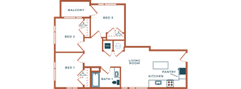 Legacy at Fitz Aurora CO C01A Three Bedroom 956 SF