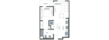 Legacy at Hayward Hayward CA 1 Bedroom A01.1 662 Sq Ft