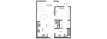 Legacy at Hayward Hayward CA 1 Bedroom A03 809 Sq Ft