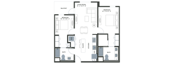 Legacy at Hayward Hayward CA 2 Bedroom B01.01 1068 Sq Ft