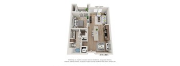 Main Street Village Irvine, CA Cleveland Floor Plan 796 SF