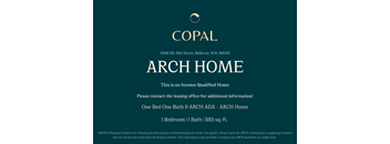 A sign for an income qualified home by ARCH Home.