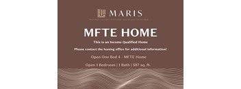 a clean invitation to a mite home event with a brown background and white text