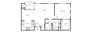 Aviare Cupertino CA Plan B 1 Bedroom 829 SQ FT