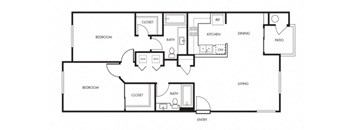 Aviare Cupertino CA Plan C 2 Bedroom 957 SQ FT