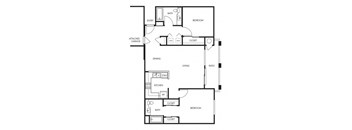 Aviare Cupertino CA Plan D 2 Bedroom 1005 SQ FT