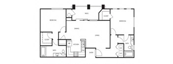 Aviare Cupertino CA Plan E 2 Bedroom 971 SQ FT