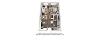a stylized floor plan of a 1 bedroom floor plan
