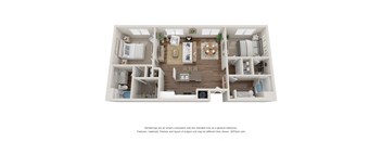 a stylized floor plan of a 1 bedroom apartment