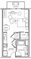 Aliso Los Angeles, CA S04 Floor Plan 493 SF