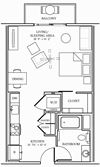 Aliso Los Angeles, CA S07 Floor Plan 550 SF