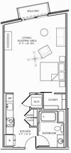 Aliso Los Angeles, CA S09 Floor Plan 625 SF
