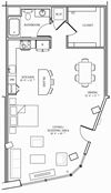Aliso Los Angeles, CA S11 Floor Plan 916 SF