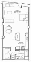Aliso Los Angeles, CA S12 Floor Plan 927 SF