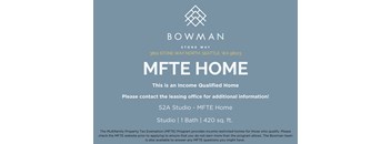 An advertisement for a MFTE home located at 3801 Stone Way North Seattle, WA 98103.